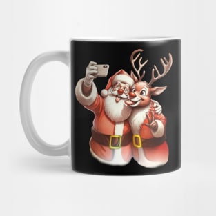 Santa and Reindeer Selfie Mug